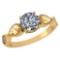 Certified 1.81 Ctw Citrine And Diamond Wedding/Engagement Style 18K Yellow Gold Halo Ring (SI2/I1)