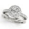 Certified 0.90 Ctw SI2/I1 Diamond 14K White Gold Wedding Halo Set Ring