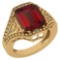 Certified 6.04 Ctw Garnet And Diamond Ladies Fashion Halo Ring 14k Yellow Gold (VS/SI1) MADE IN USA