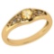 Certified 0.37 Ctw Citrine And Diamond 14k Yellow Gold Halo Ring