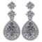 5.17 Ctw Diamond 14k White Gold Halo Dangling Earrings