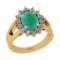 3.02 Ctw SI2/I1 Emerald And Diamond 14K Yellow Gold Engagement Ring