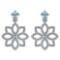1.20 Ctw Aquamarine And Diamond 14k White Gold Halo Dangling Earring