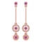 Certified 0.36 Ctw Pink Tourmaline 14k Rose Gold Drop Earrings