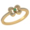 Certified 0.24 Ctw Emerald And Diamond 18k Yellow Gold Halo Ring
