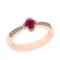 0.50 Ctw I2/I3 Ruby And Diamond 14K Rose Gold Ring