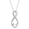 Infinity Diamond Pendant with 18 Inch Chain 14K White Gold 0.10ctw