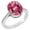Certified 2.75 Ctw Pink Tourmaline And Diamond Ring 14K White Gold