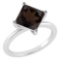 Certified 3.00 Ctw Smoky Quartz Ladies Fashion 14K White Gold Solitaire Ring (VS/SI1) MADE IN USA