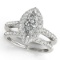 Certified 1.45 Ctw SI2/I1 Diamond 14K White Gold Anniversary Set Ring