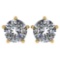 Certitifed 1.60 Ctw Round Diamond 14K Yellow Gold Stud Earrings