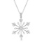 Snowflake Shaped Diamond Pendant Necklace 14k White Gold 0.77ctw