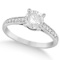 Cathedral Style Round Diamond Engagement Ring 14k White Gold 3.00ctw