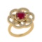 1.82 Ctw I2/I3 Ruby And Diamond 14K Yellow Gold Wedding Ring