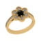 0.80 Ctw I2/I3 Treated Fancy Black And White Diamond 14K Yellow Gold Filigree Anniversary Ring