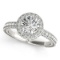 Certified 0.95 Ctw SI2/I1 Diamond 14K White Gold Bridal Wedding Ring