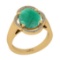 3.16 Ctw SI2/I1 Emerald And Diamond 14K Yellow Gold Engagement Ring