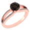1.49 Ctw Smoky Quarzt And Diamond 14k Rose Gold Halo Ring