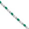 Emerald and Diamond XOXO Link Bracelet in 14k White Gold 6.65ctw