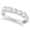 Five Stone Diamond Ring Anniversary Band platinum 2.00ctw