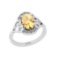 2.70 Ctw SI2/I1 Citrine And Diamond 14K White Gold Engagement Ring