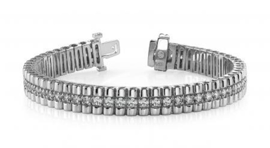 14K WHITE GOLD 2 CTW G-H I1/I2 CONTINUOUS STRAND DIAMOND BRACELET