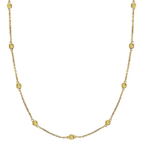 Fancy Yellow Canary Station Necklace 14k Gold (3.00ct)
