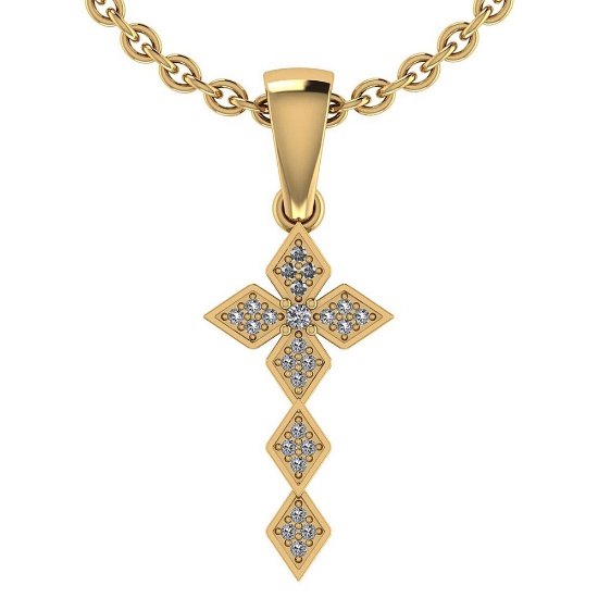0.068 Ctw Diamond 14k Rose Gold Halo Necklaces