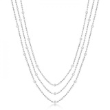 Three-Strand Diamond Station Necklace in 14k White Gold (3.01ct)