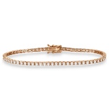 Eternity Diamond Tennis Bracelet 14k Rose Gold 3.00ctw