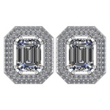 3.71 Ctw Diamond 14k White Gold Halo Stud Earrings VS/SI2