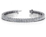 14K WHITE GOLD 4 CTW G-H SI2/SI3 CLASSIC DIAMOND BOX TENNIS BRACELET