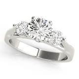 Certified 1.00 Ctw SI2/I1 Diamond 14K White Gold three Stone Ring