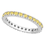 Fancy Yellow Canary Diamond Eternity Ring Band platinum 0.51ctw