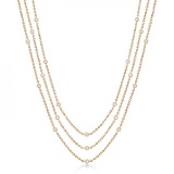 Three-Strand Diamond Station Necklace in 14k Rose Gold (3.01ct)