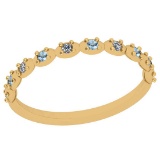 Certified 0.05 Ctw Aquamarine 14k Yellow Gold Promise Band