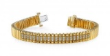 14K YELLOW GOLD .65 CTW G-H I1/I2 DOUBLE CENTER STRAND DIAMOND BRACELET