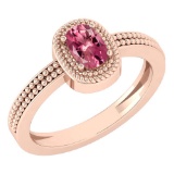Certified 1.50 Ctw Pink Touramline Ladies Fashion 14K Rose Gold Solitaire Ring MADE IN USA