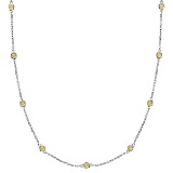 Fancy Yellow Canary Station Necklace 14k White Gold (0.33ct)
