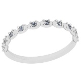 Certified 0.05 Ctw Diamond 14k White Gold Promise Band