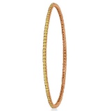 Fancy Yellow Diamond Eternity Bangle Bracelet 14k Rose Gold 2.60ctw