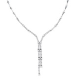 Diamond Tie Lariat Choker Necklace in 14K White Gold (2.25ct)