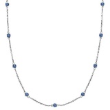 Fancy Blue Station Necklace 14k White Gold (0.75ct)