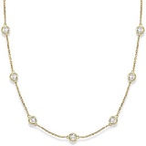 Station Bezel-Set Necklace in 14k Yellow Gold (3.00ct)