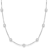 Station Bezel-Set Necklace 14k White Gold (3.00ct)