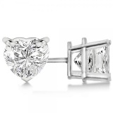 0.75ctw Heart-Cut Diamond Stud Earrings 14kt White Gold J-K, SI1-SI2