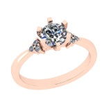 1.07 Ctw SI2/I1 Diamond 14K Rose Gold Ring