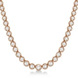 Eternity Diamond Tennis Necklace 14k Rose Gold (10.35ct)