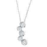 Bezel Set Five-Stone Diamond Pendant in 14k White Gold (1.10ctw)