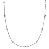 Station Bezel-Set Necklace in 14k White Gold (1.50 ctw)